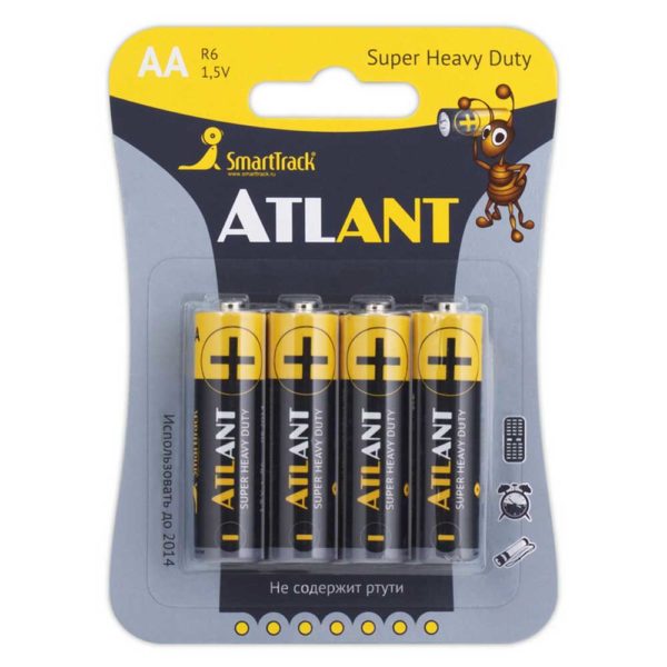 Батарея AA SmartTrack Atlant R6-4B 4 штуки в блистере