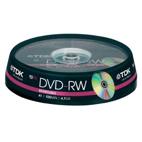 Диск DVD-RW TDK 4,7 Gb 4x 10 шт. на шпиле