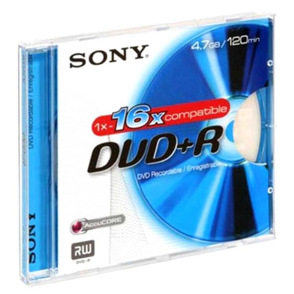 Диск DVD+R Sony 4,7 Gb 16x Slim
