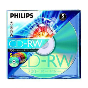 Диск CD-RW Philips 700 Mb 80min 4х-12х Slim