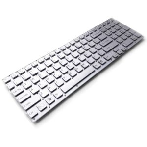 Клавиатура для ноутбука Sony Vaio VPC-CB, VPCCB, VPC-CB17 Silver Серебро, без рамки, буквы – АНГЛИЙСКИЕ (148955161, 9Z.N6CBF.101)