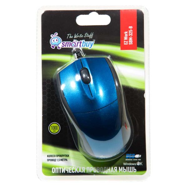 Мышь USB SmartBuy 325 Blue Синий (SBM-325-B)