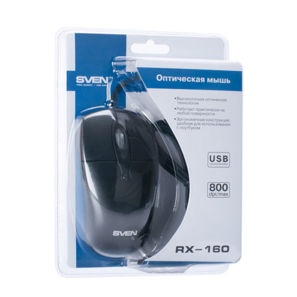 Мышь USB Sven RX-160 Black