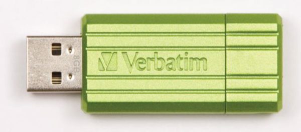 Адаптер Flash 8 Gb USB 2.0 Verbatim PinStripe Зелёный (47396)