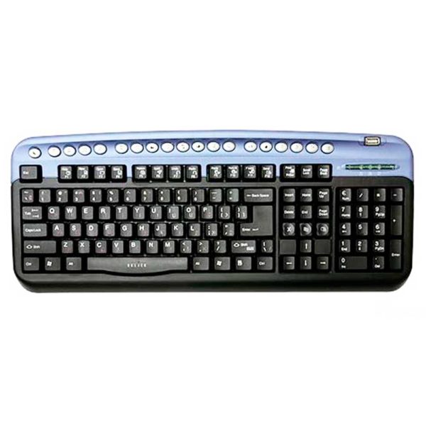 Клавиатура PS/2 Oklick 320M (+USB) Синяя Multimedia