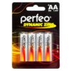Батарея AA Perfeo R6/4BL Dynamic Zinc (4 шт в блистере)