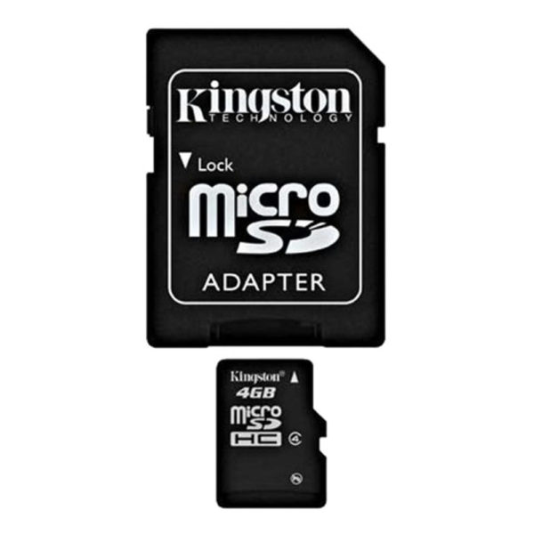 Карта памяти Kingston, 4 Gb, (Micro-SD) SDC4/4GBCR адаптер SD для мобильных телефонов