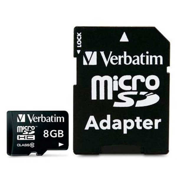 Карта памяти Verbatim, 8Gb, (Micro-SD+SD) для мобильных телефонов (Class 10) 44081
