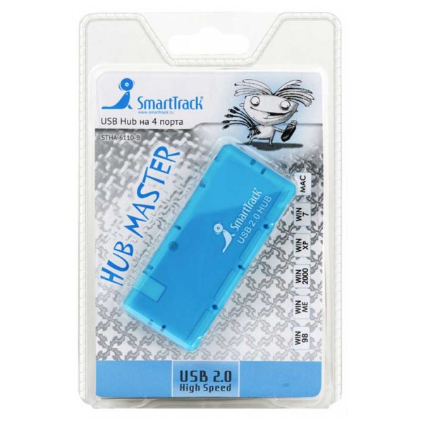 HUB USB 2.0 4-port SmartBuy HabMaster Blue (STHA-6110-B) Голубой