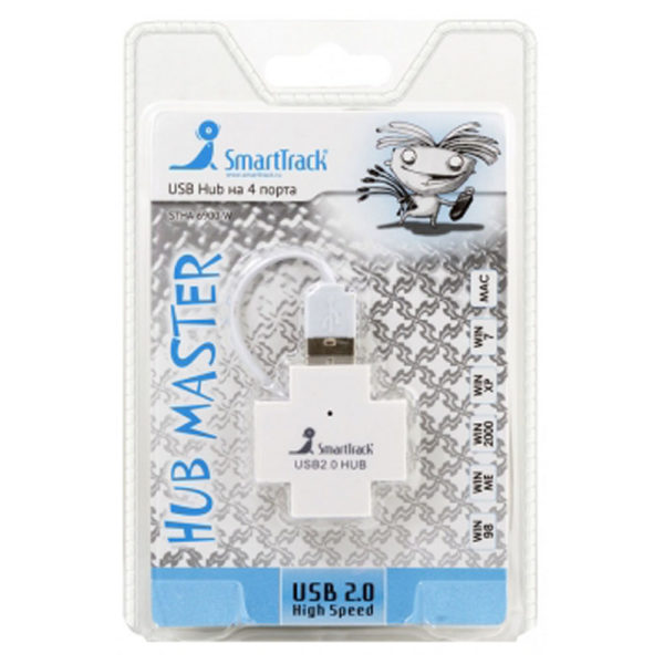 HUB USB 2.0 4-port SmartBuy HabMaster White (STHA-6900-W) Белый