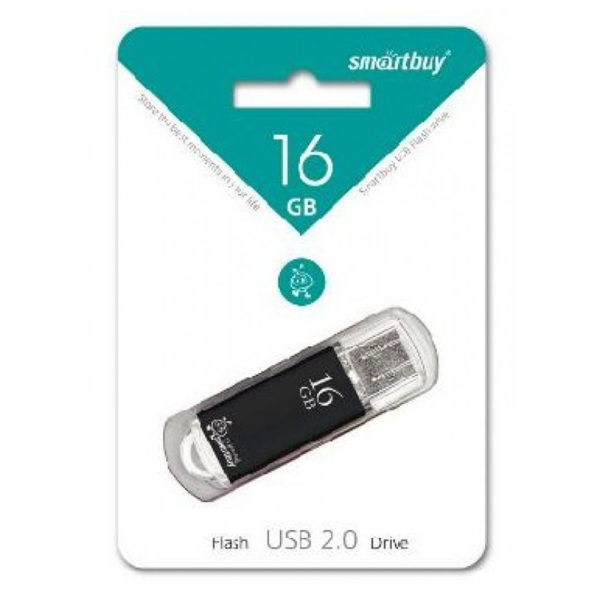 Адаптер Flash 16 Gb USB 2.0 SmartBuy V-Cut Black Черный