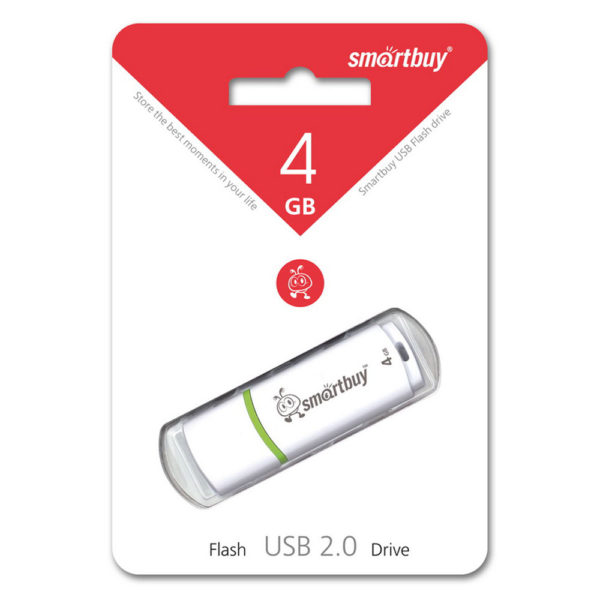 Адаптер Flash 4 Gb USB2.0 Smartbuy Crown White (SB4GBCRW-W)