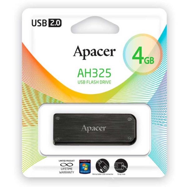 Адаптер Flash 4 Gb USB 2.0 Apacer AH325 Black Черный