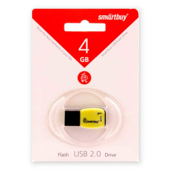 Адаптер Flash 4 Gb USB 2.0 Smartbuy Cobra Yellow Желтый
