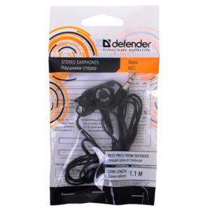 Гарнитура DEFENDER Basic-602 Black Черная, кабель 1.1 метра