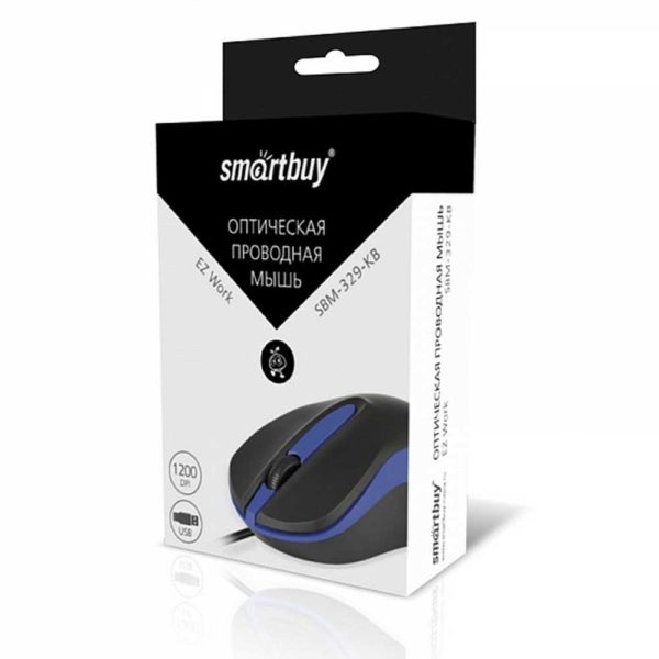 Мышь USB SmartBuy 329 Black-Blue Чёрно-синяя (SBM-329-KB)