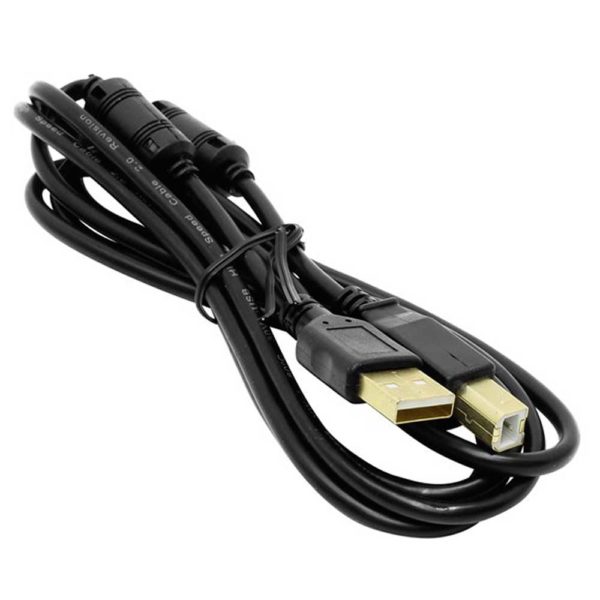 Кабель USB 2.0 PRO Am/Bm 1.8m позолоченные контакты, ферритовые кольца (5bites UC5010-018A) Чёрный