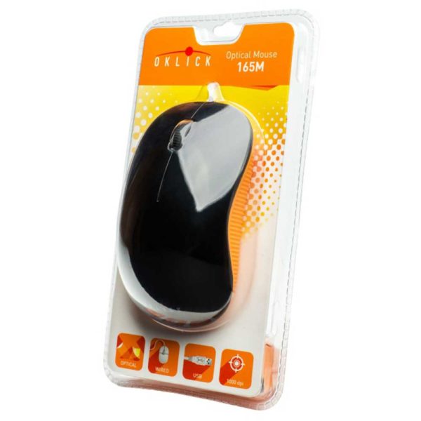 Мышь Oklick 165M Black/Orange Чёрно-оранжевая 1000 dpi USB