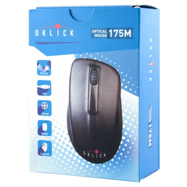 Мышь Oklick 175M Black Чёрная 1000 dpi USB