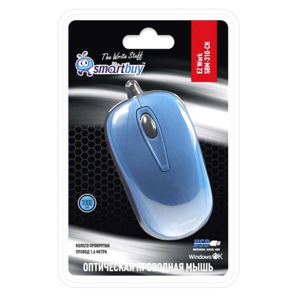 Мышь USB SmartBuy 310 Cyan Голубая (SBM-310-CN)