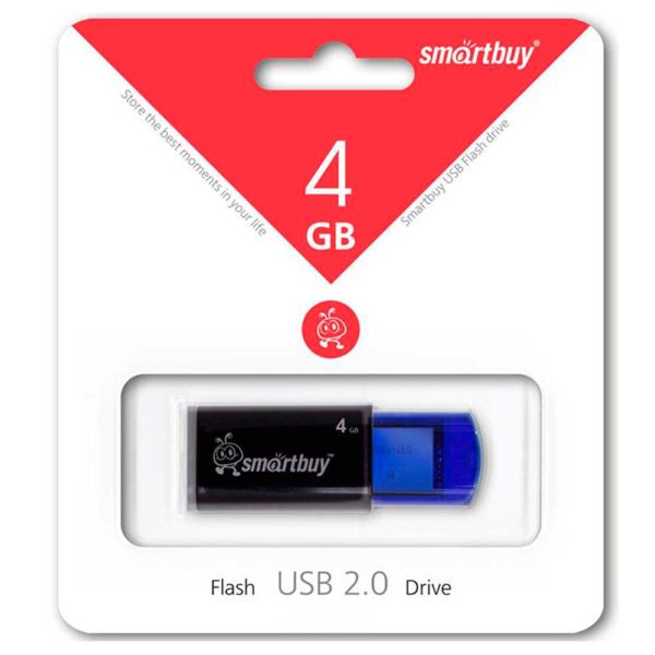 Адаптер Flash 4 Gb USB 2.0 Smartbuy Click Blue (SB4GBCL-B)