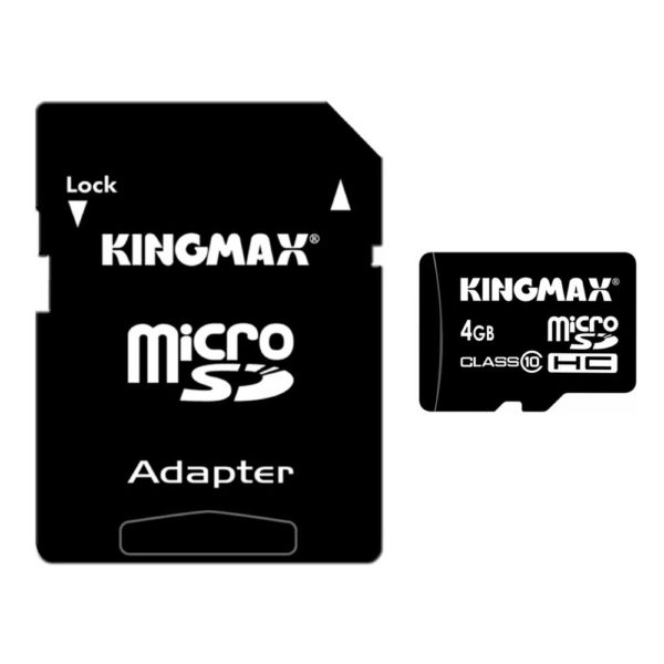 Карта памяти Kingmax 4 Gb (MicroSD) Class 10 + адаптер SD