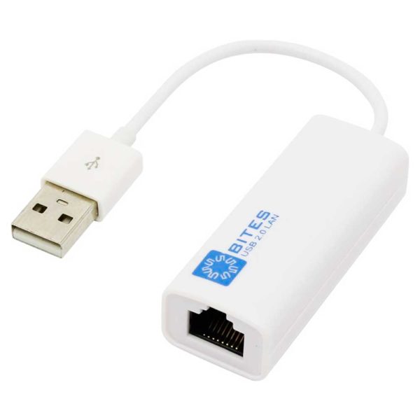 Сетевая карта Переходник Адаптер USB — RJ45 10/100 mb USB 10 cm White Белый (5bites UA2-45-02WH)