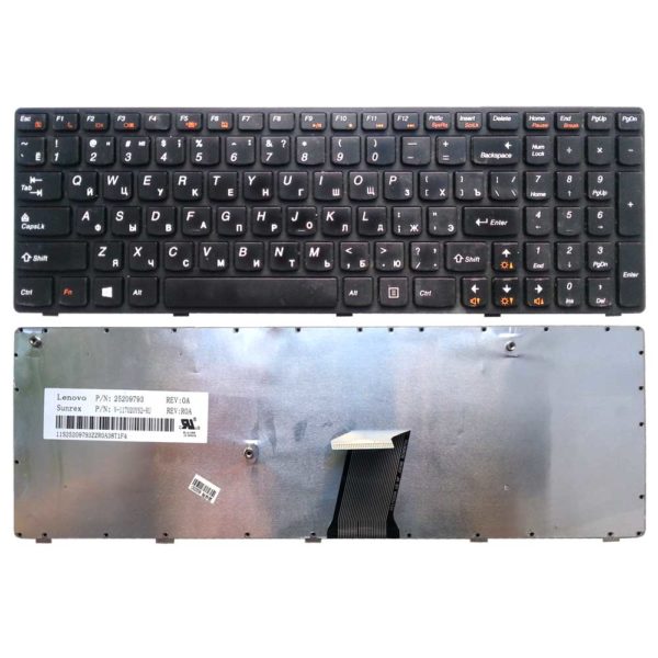 Клавиатура для ноутбука Lenovo B590 Black Чёрная (Модель: 25209793, V-117020YS2-RU)