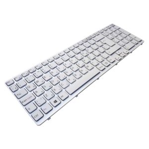 Клавиатура для ноутбука Sony Vaio E15, E17, SVE15, SVE17 White Белая, рамка White Белая (OEM)