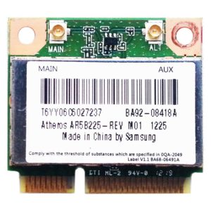 Модуль Wi-Fi + Bluetooh BT 4.0 Mini PCI-E Atheros AR5B225 802.11b/g/n для ноутбука Samsung NP305V5C, NP350V5C, NP350V5A, NP350E7C, NP355V4C, NP355V5C, NP355E5X, NP365E5C (BA92-08418A, KCC-CRM-ATH-AR5B225)