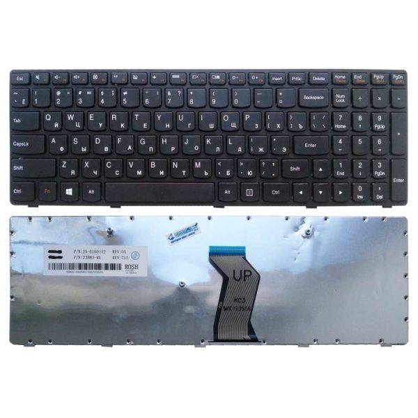Клавиатура для ноутбука Lenovo G500, G505, G510, G700, G710 Black Чёрная с рамкой (23B83-RU, 25-0160112)