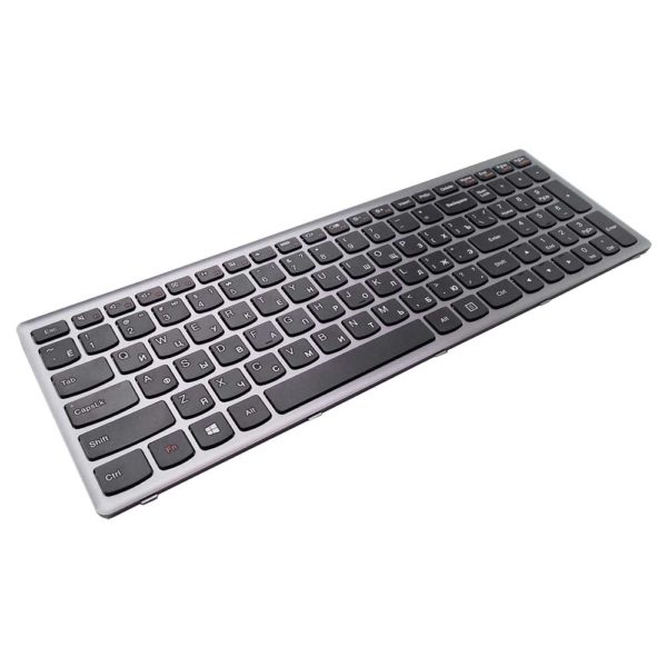 Клавиатура для ноутбука Lenovo IdeaPad G500s, G505s, S510, Z510 Рамка - Серебро, Клавиши - Чёрные (0KN0-B71RU12, MP-12U73SU-6861, T6E1-RU, MP-12U7)