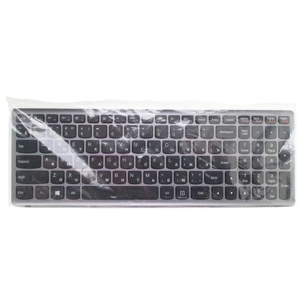 Клавиатура для ноутбука Lenovo IdeaPad G500s, G505s, S510, Z510 Рамка - Серебро, Клавиши - Чёрные (0KN0-B71RU12, MP-12U73SU-6861, T6E1-RU, MP-12U7)