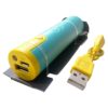 Внешний аккумулятор Power Bar EE E1-07 USB выход 1А 2600 мАч Бирюзовая с желтым Тубус (0L-00028508)