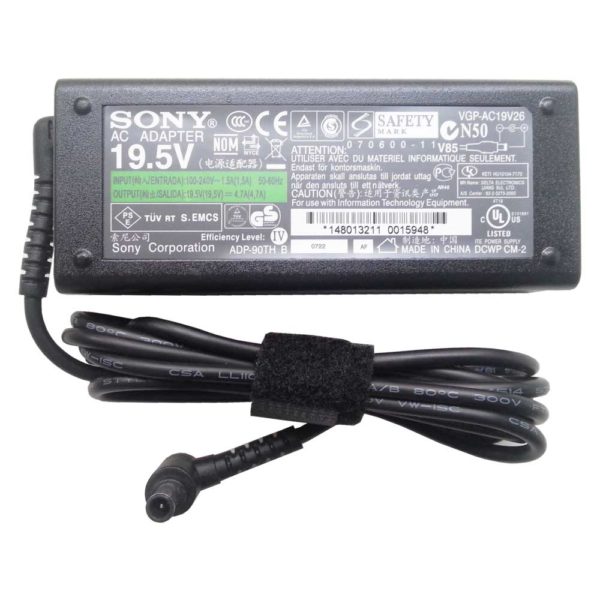 Блок питания для ноутбука Sony 19.5V 4.7A 90W 6.5x4.4 с иглой Original Оригинал (VGP-AC19V26, ADP-90TH B, DCWP CM-2)