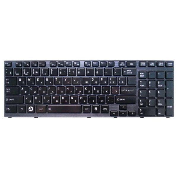 Клавиатура для ноутбука Toshiba Satellite A660, A660D, A665, A665D, Toshiba Qosmio P750, P750D, P755, P755D, P770, P770D, P775, P775D, X770 Black Чёрная (OEM)