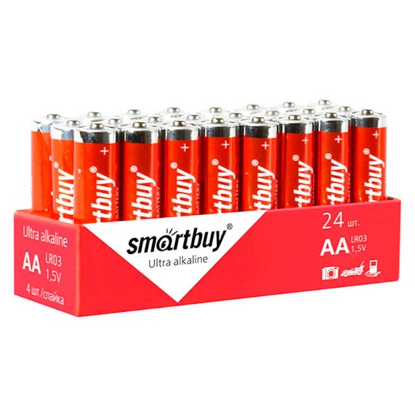 Батарея AA SmartBuy LR6-24B Ultra alkaline Ультраалкалиновая, 24 штуки в упаковке по LR6-4SP (SBBA-2A24S)