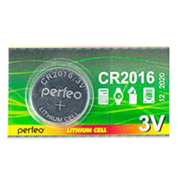 Батарея Perfeo CR2016 Lithium Cell 1 штука в блистере (PF CR2016/5BL)