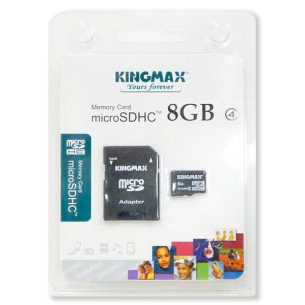 Карта памяти MicroSDHC Kingmax 8 ГБ Class 4 + адаптер SD (KM08GMCSDHC41A)