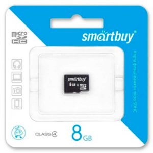 Карта памяти MicroSDHC SmartBuy 8 ГБ Class 4 без адаптера SD (SB8GBSDCL4-00)