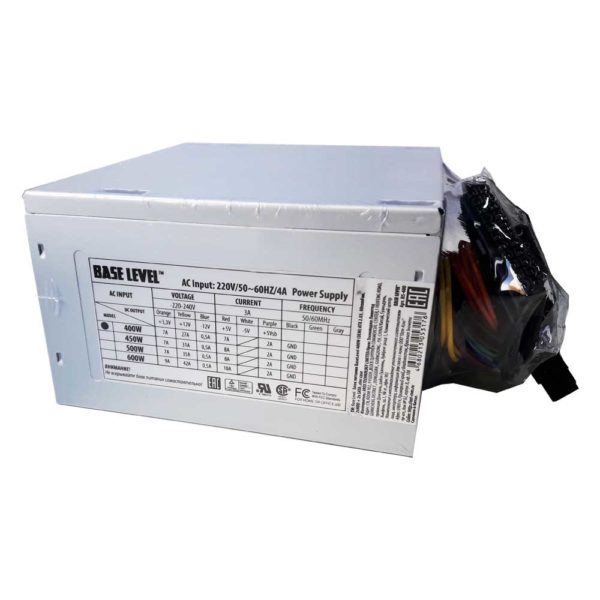 Блок питания BaseLevel 400W ATX 2.03, 80 мм Fan, 2xHDD + 2xSATA (OEM)