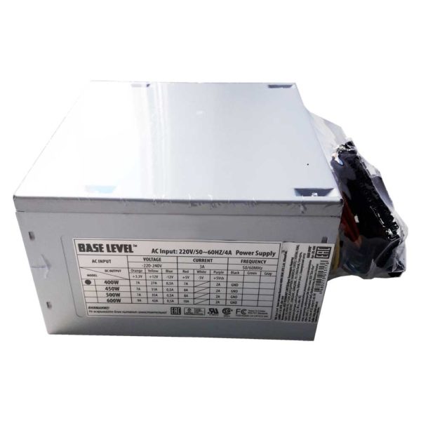 Блок питания BaseLevel 400W ATX 2.03, 80 мм Fan, 2xHDD + 2xSATA (OEM)