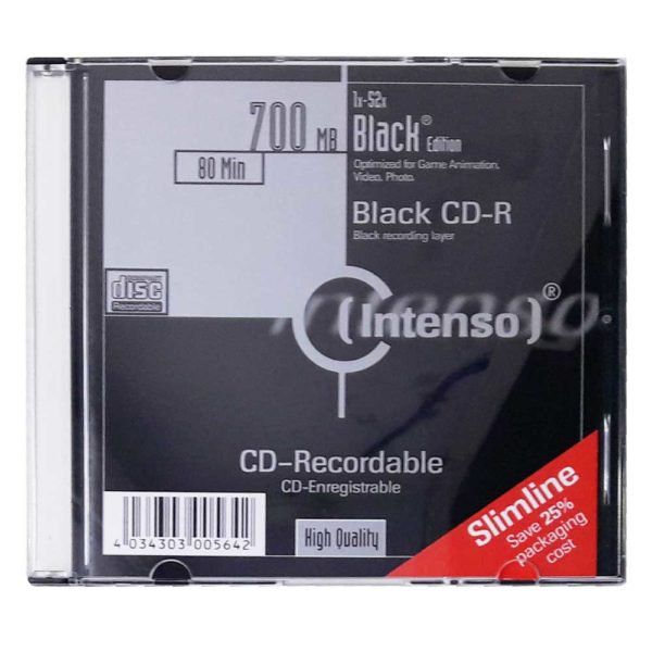 Диск CD-R Intenso 700 Мб 80 min 52x Black Edition Slim