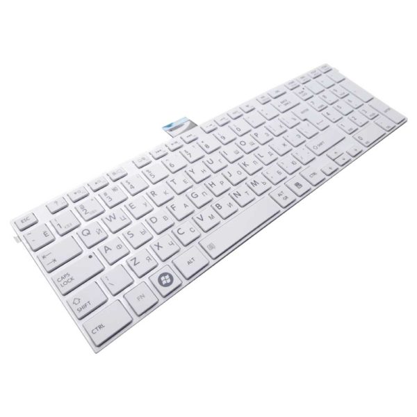 Клавиатура для ноутбука Toshiba Satellite C50, C70, C70D, C75, C75D, C850, C850D, C855, C855D, C870, C870D, C875, C875D, L50, L850, L850D, L855, L855D, L870, L870D, L875, L875D, P870, P875, P850, P855 White Белая (0KN0-ZW3RU03, NSK-TV1SU, 9Z.N7USU.10R, H000050660)