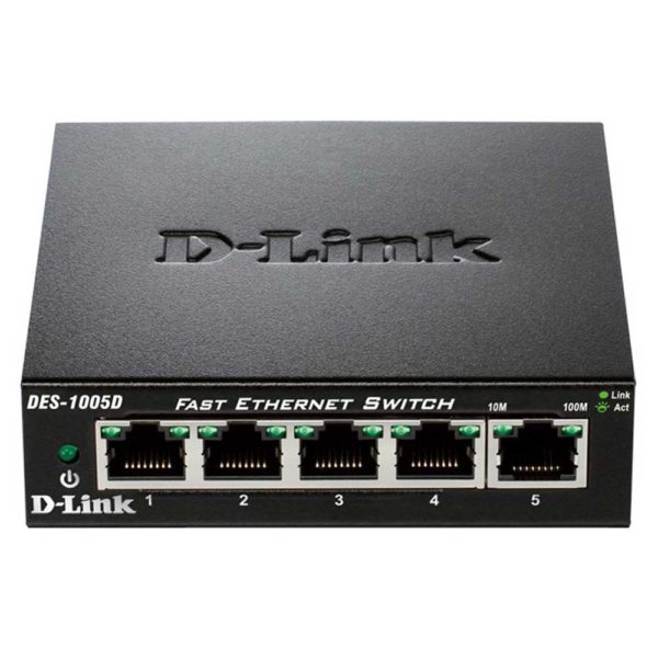 Коммутатор D-Link DES-1005D 5-Port 10/100 Desktop Switch, неуправляемый, 5xLAN