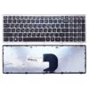 Клавиатура для ноутбука Lenovo IdeaPad P500, Z500, Z500A, Z500G, Z500T Black Черная, Рамка Silver Серебристая (MP-10A1, MP-24L41-RU, 25013004)