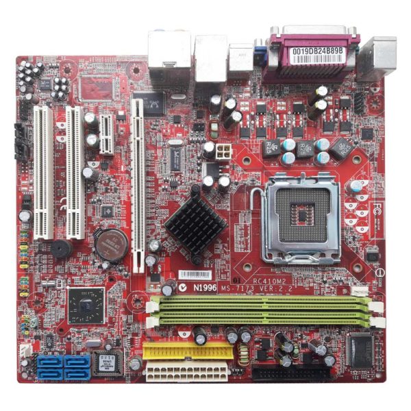 Материнская плата MSI MS-7173 RC410M2-L LGA775 ATI Radeon XPRESS 200 2xDDR2 PCI-Ex16 + SVGA, PCI-Ex1, 2xPCI, LAN, 4xSATA, 1xIDE, 1xFDD, MicroATX