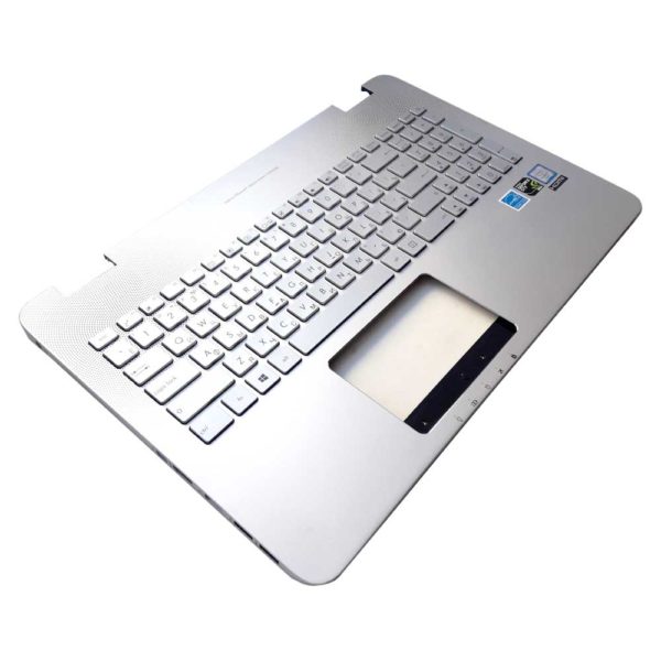 Верхняя часть корпуса с клавиатурой для ноутбука Asus GL551, GL551J Silver Серебристая, без тачпада (13NB0AH1AM0501, 13NB05T1P1901X)