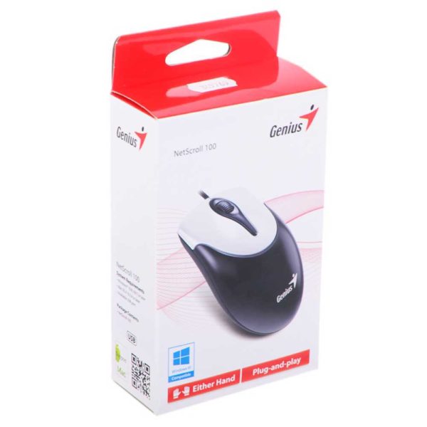 Мышь USB Genius NetSсroll 100 V2 Black/Silver Чёрно-серебристая, G5 (31010232100)