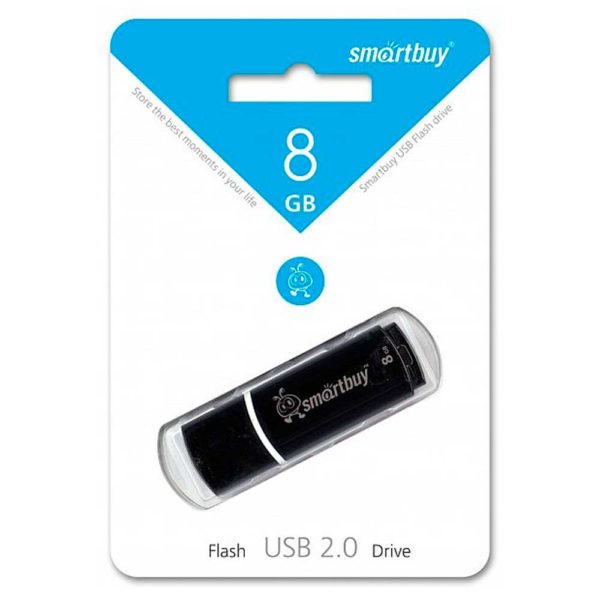 Флеш-накопитель 8 ГБ USB 2.0 SmartBuy Crown Black Черный (SB8GBCRW-K)